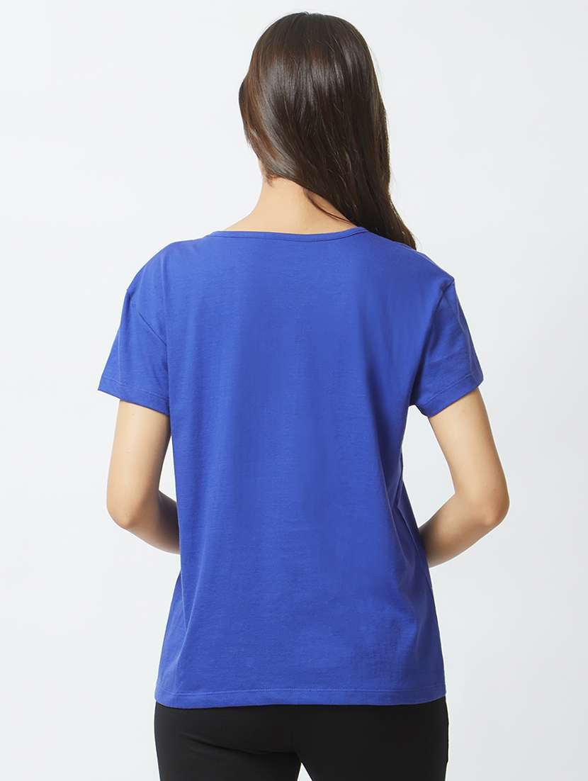 v-neck embroidered sleepwear tee - 15540402 - Standard Image - 2