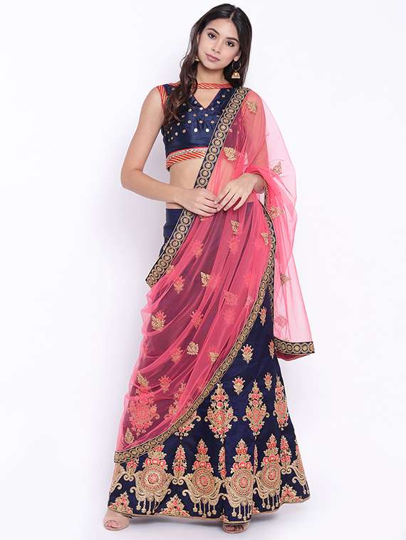 embroidered a-line lehenga