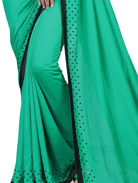 embellished bordered saree with blouse - 15544177 -  Standard Image - 2