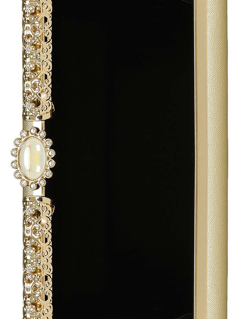 gold leatherette (pu) box clutch - 15544775 -  Standard Image - 2