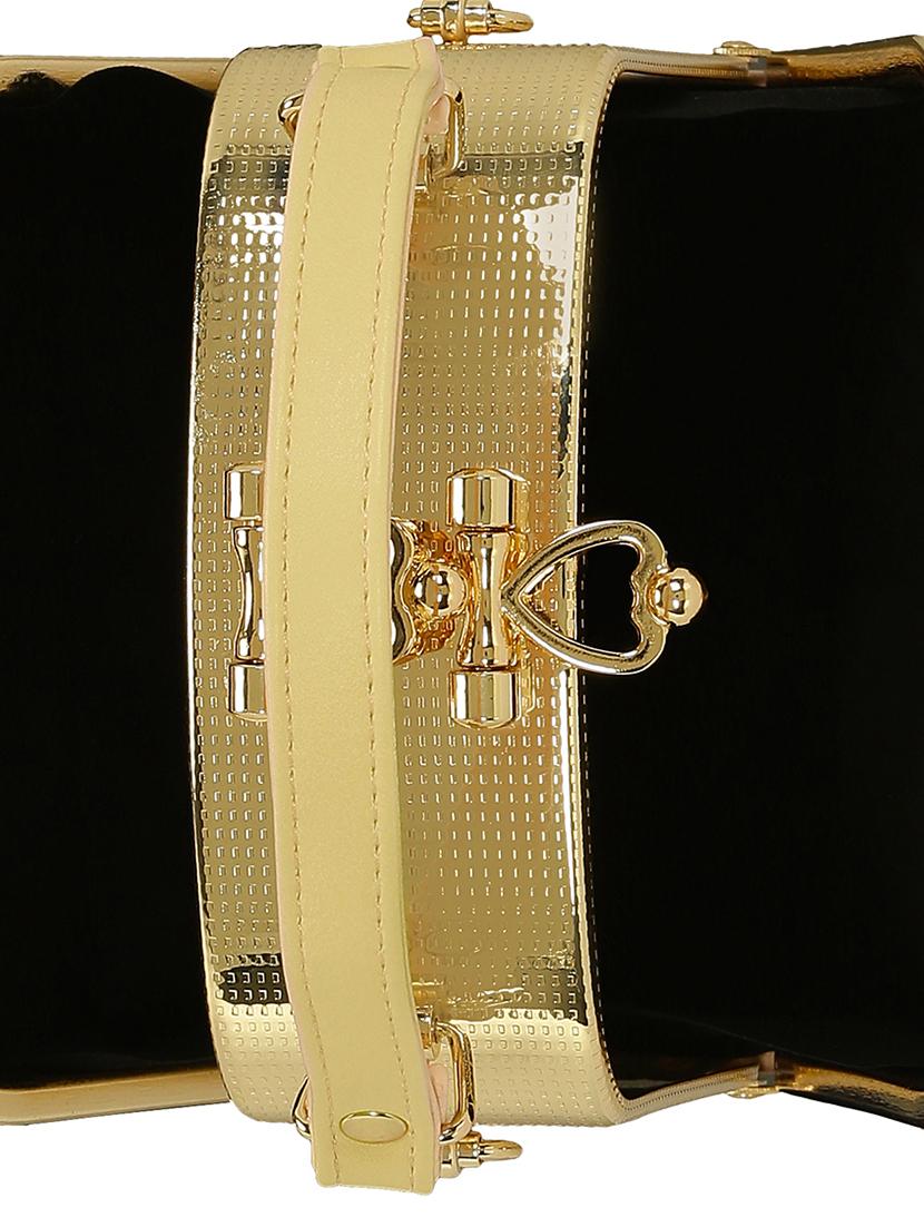 gold leatherette (pu) handbag - 15544793 - Standard Image - 2
