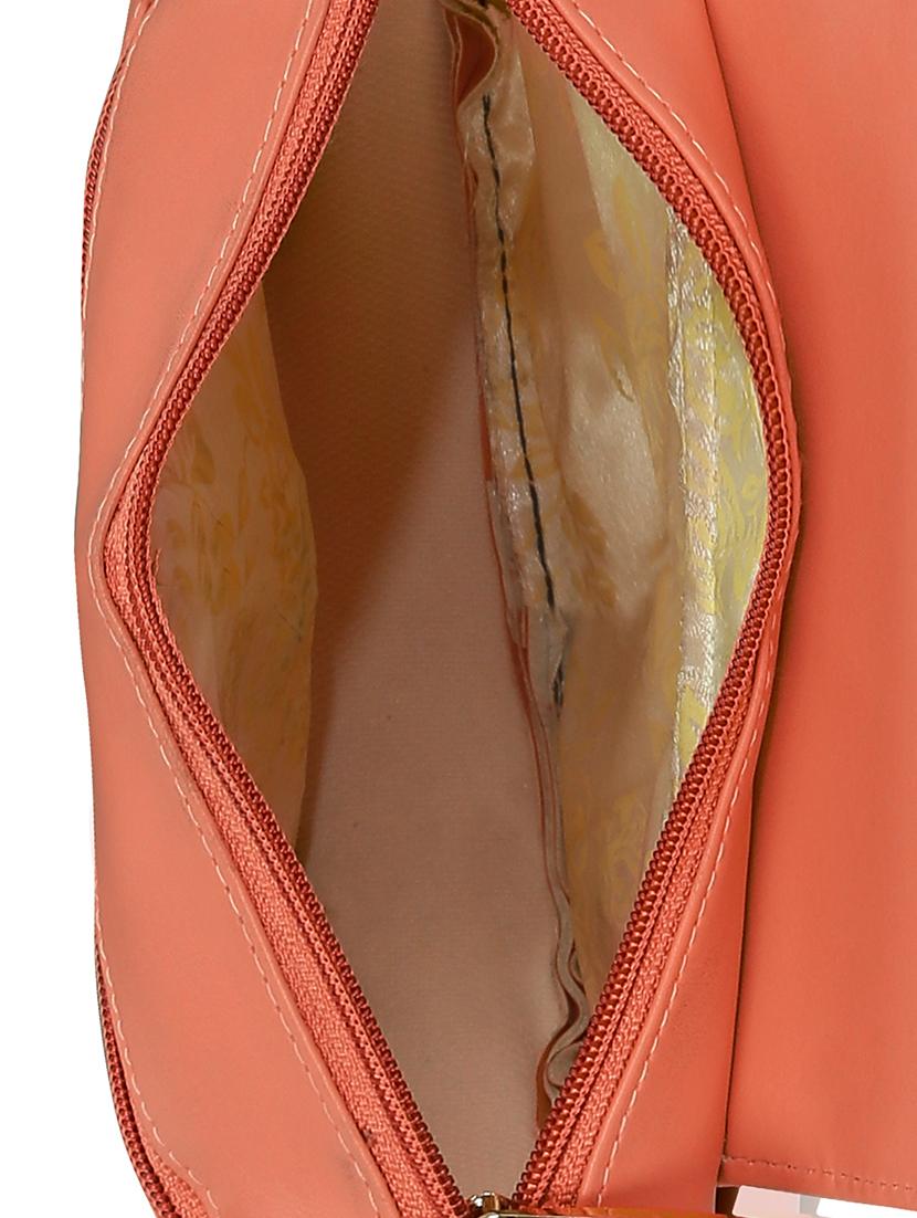 orange leatherette (pu) sling bag - 15544960 - Standard Image - 2