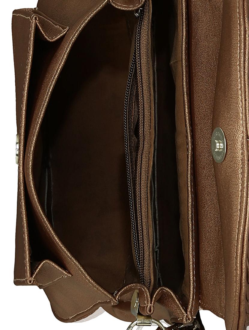 brown leatherette (pu) sling bag - 15544964 - Standard Image - 2