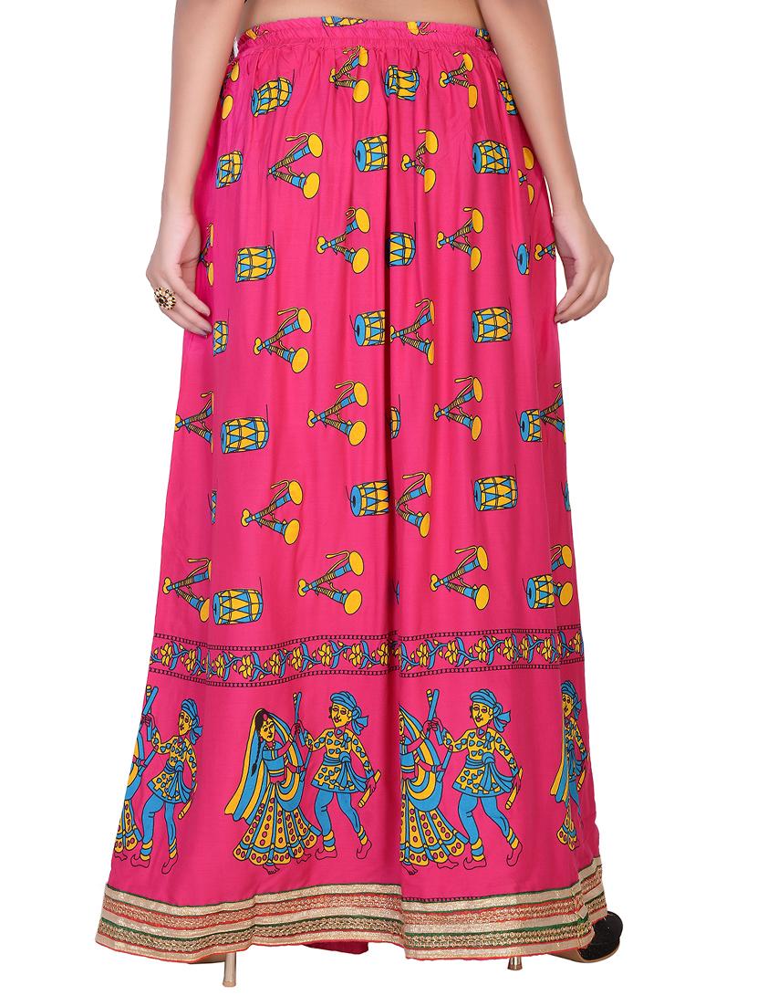 conversational printed flared skirt - 15546232 - Standard Image - 2