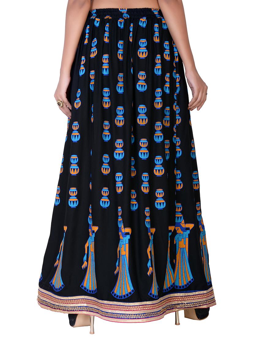 conversational printed flared skirt - 15546241 - Standard Image - 2