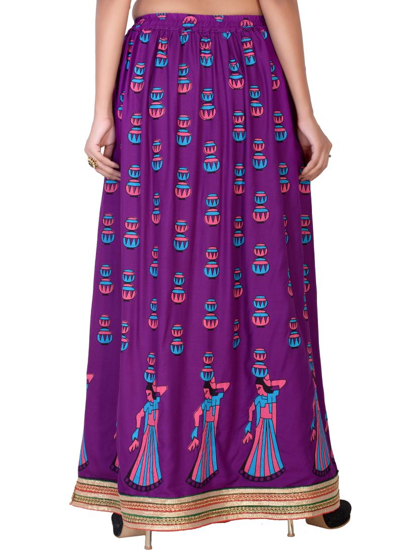 conversational printed flared skirt - 15546244 - Standard Image - 2
