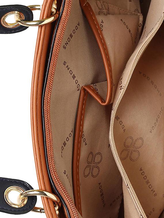 brown leatherette (pu) handbag - 15565139 - Standard Image - 2