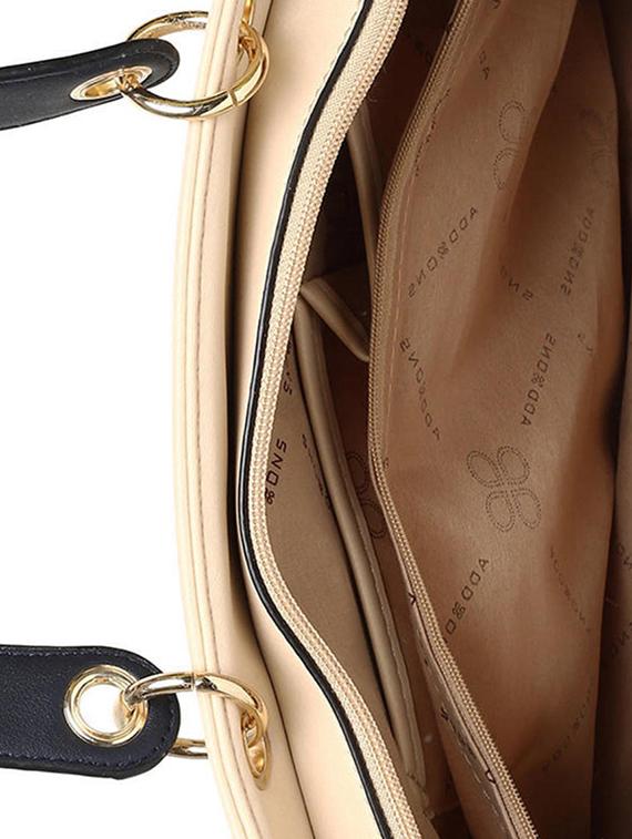 beige leatherette (pu) handbag - 15565140 - Standard Image - 2