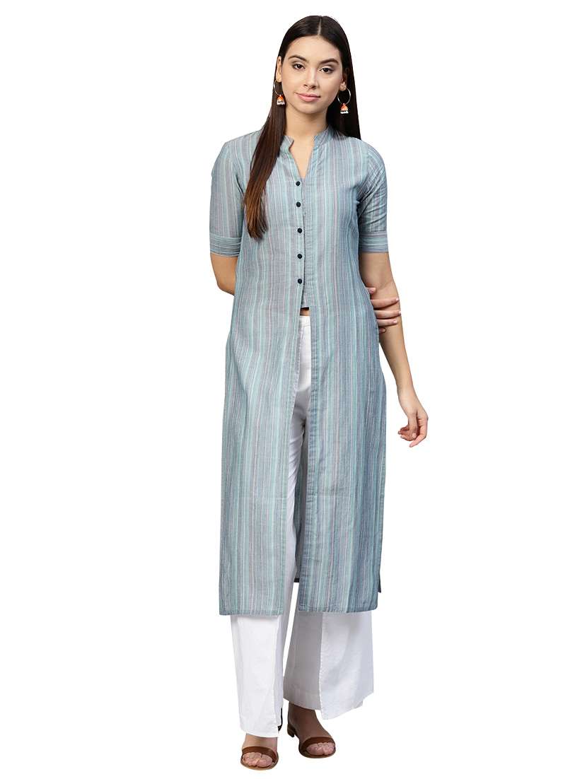 high slit stripes kurta