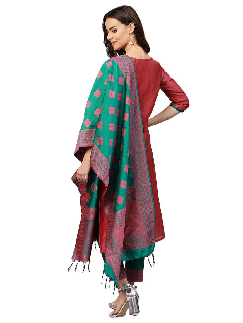 self-design stitched straight pant suit - 15568057 - Standard Image - 2