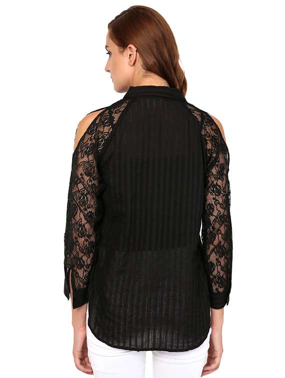 lace raglan sleeved top - 15568220 - Standard Image - 2