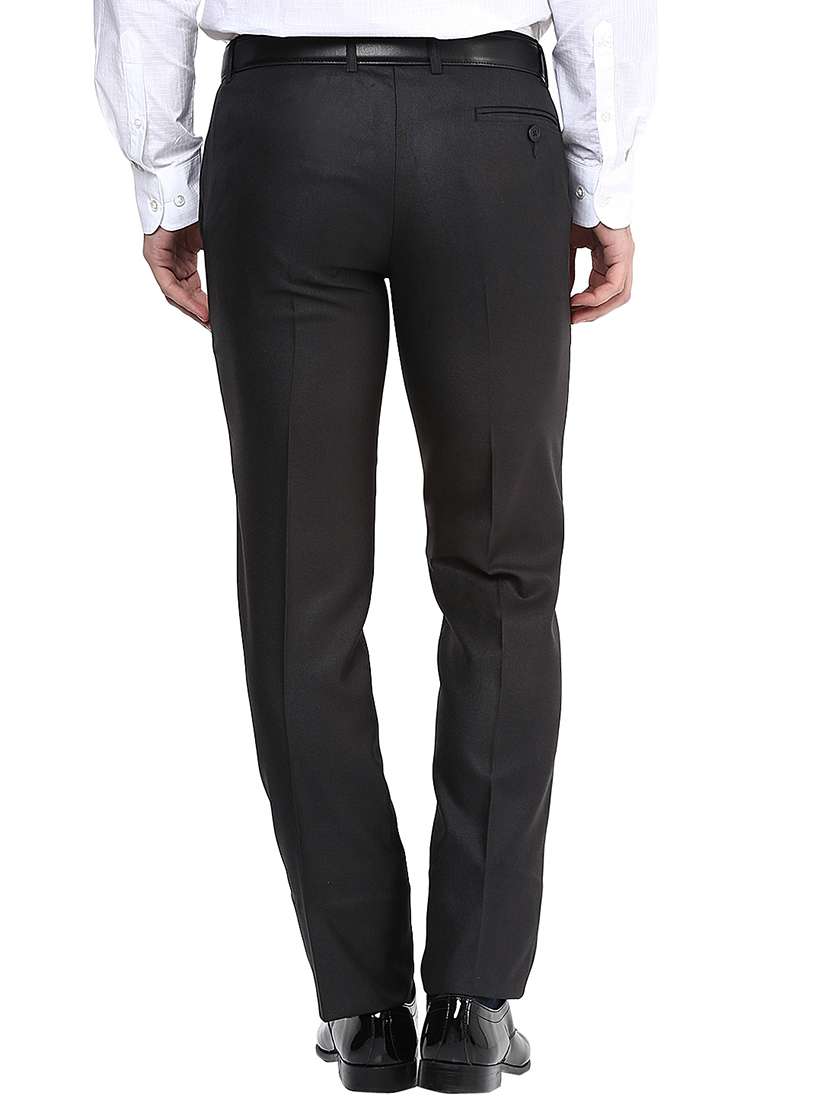 black polyester blend flat front formal trouser - 15569413 - Standard Image - 2