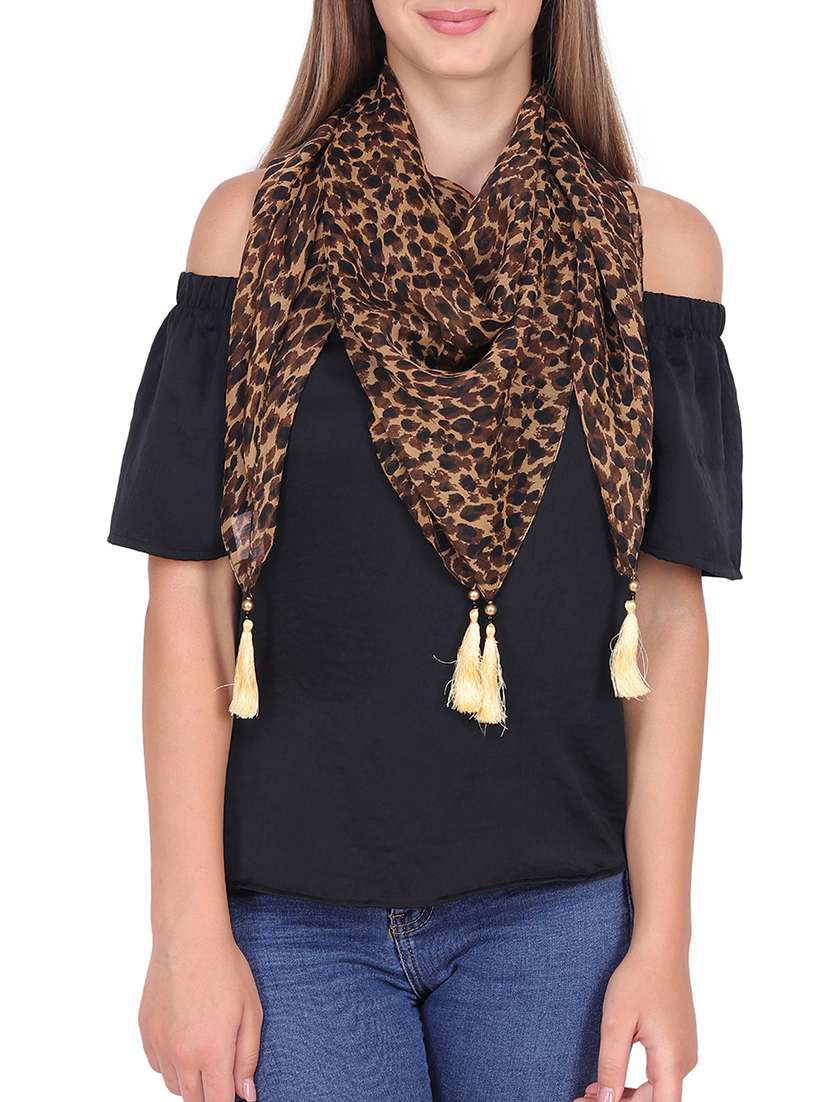 brown polyester scarf
