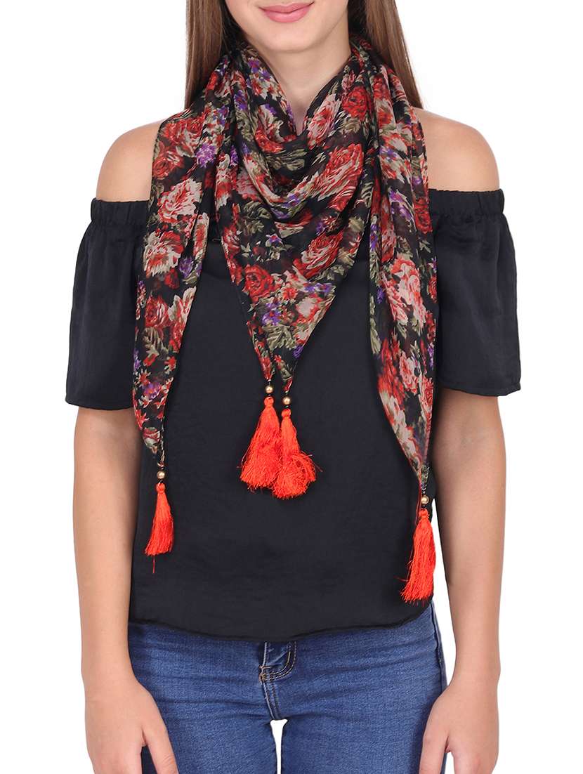 multi colored polyester scarf