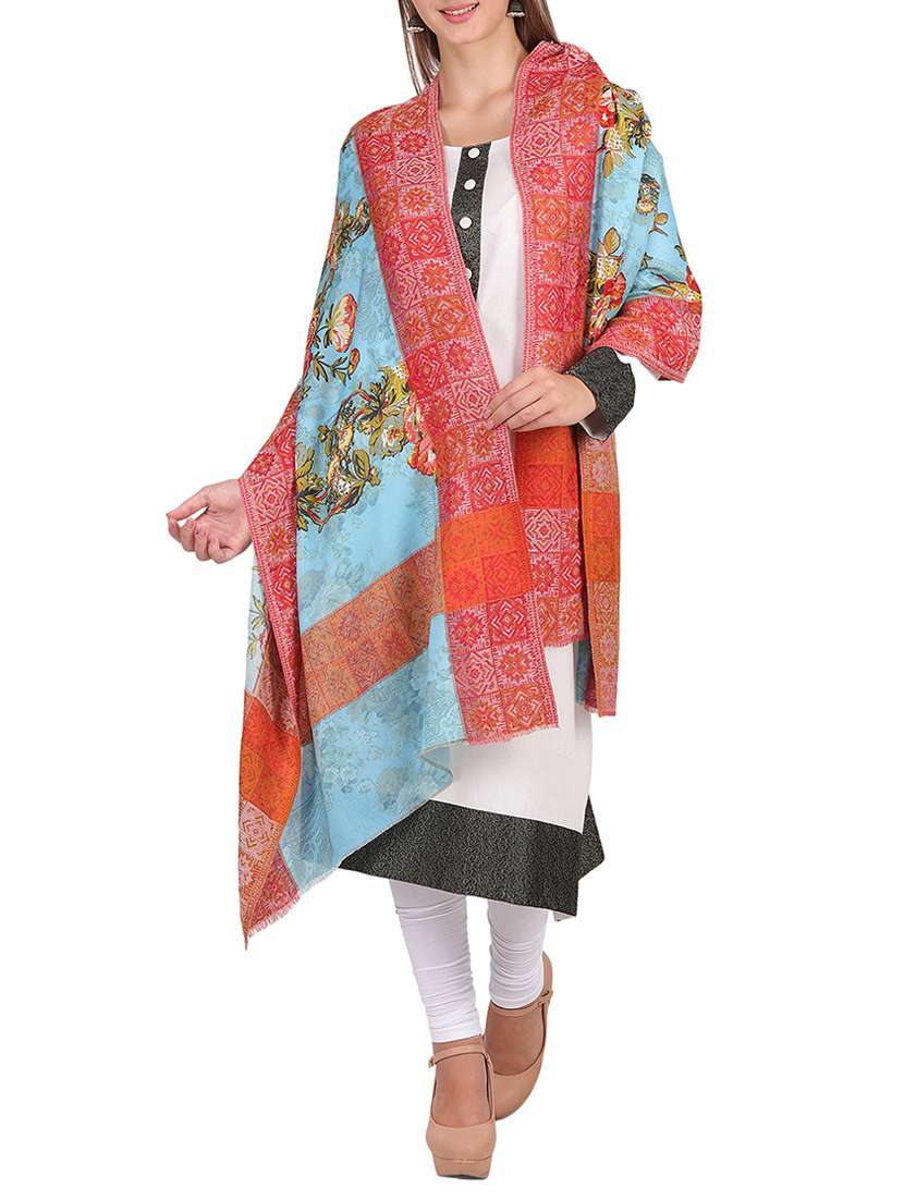 light blue floral shawl - 15569889 - Standard Image - 2