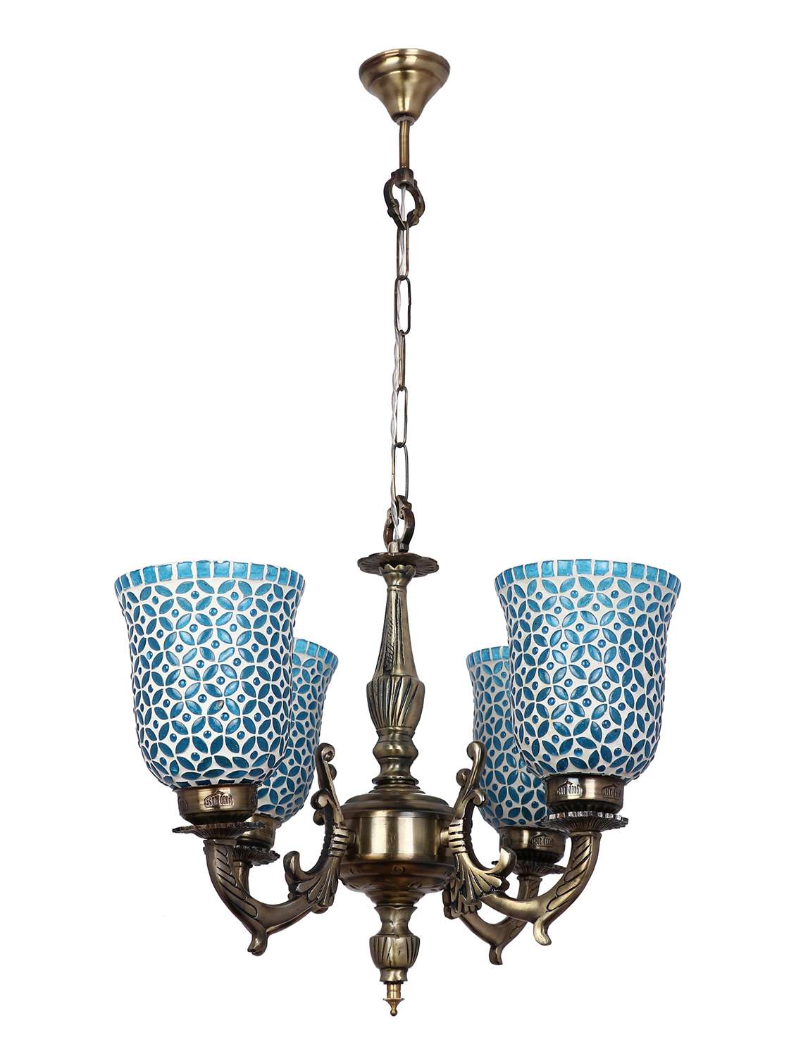 lakshya chandelier decorate with chips & beeds, magical & romantic lighting effect ,4 light ceiling pandent lamp- k27 - 15575059 -  Standard Image - 2