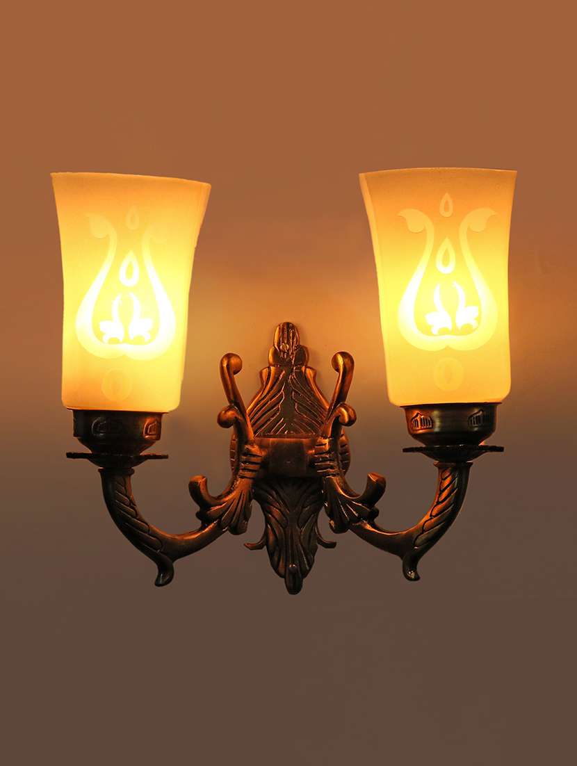 lakshya twins wall lamp with hand decorative colorful glass & metal fitting for colorful magical light(set of 2) d44