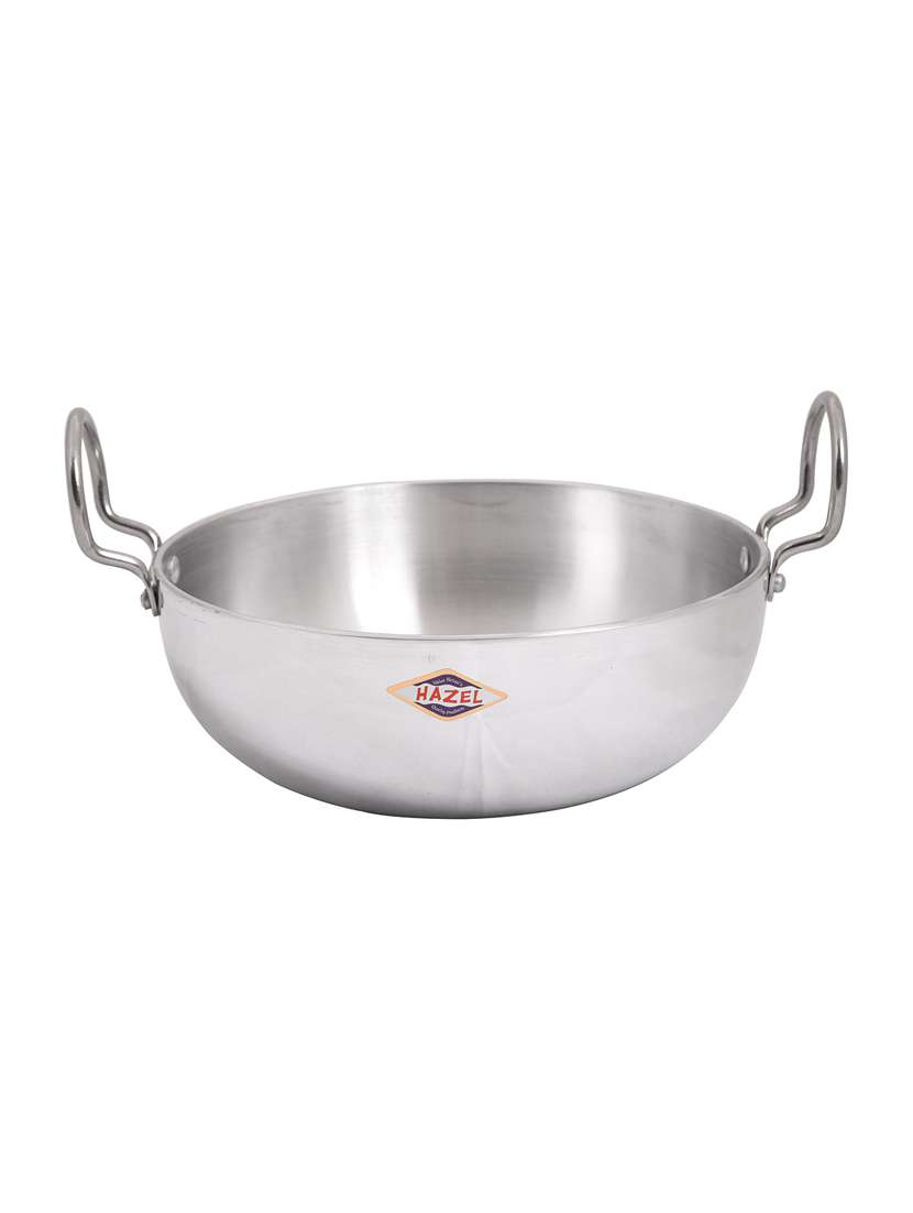 aluminium induction base kadai  4mm, 2625 ml, silver.
