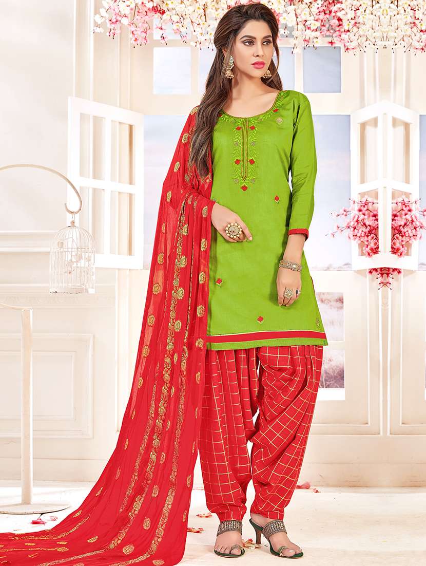 embroidered unstitched patiyala suit