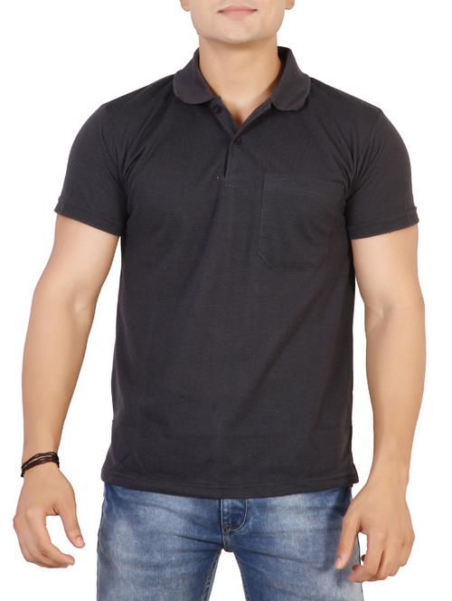 dark blue cotton pocket t-shirt - 15576693 - Standard Image - 0