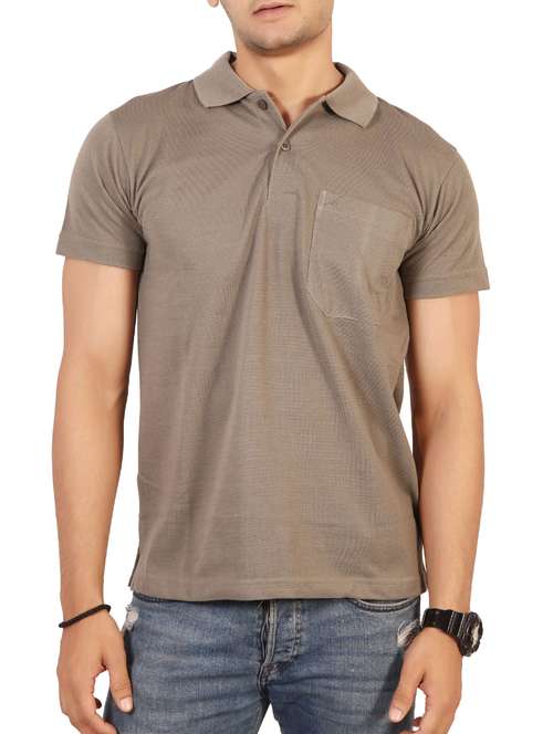 brown cotton pocket t-shirt - 15576697 -  Standard Image - 0
