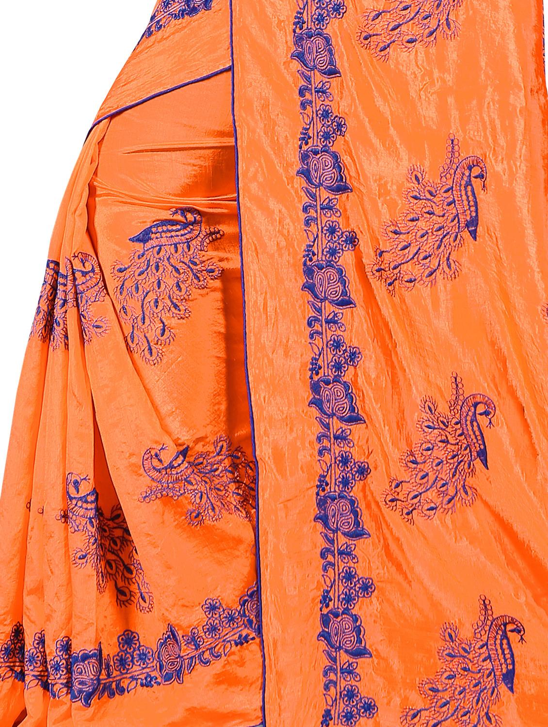 women's embroidered saree with blouse - 15576934 - Standard Image - 2