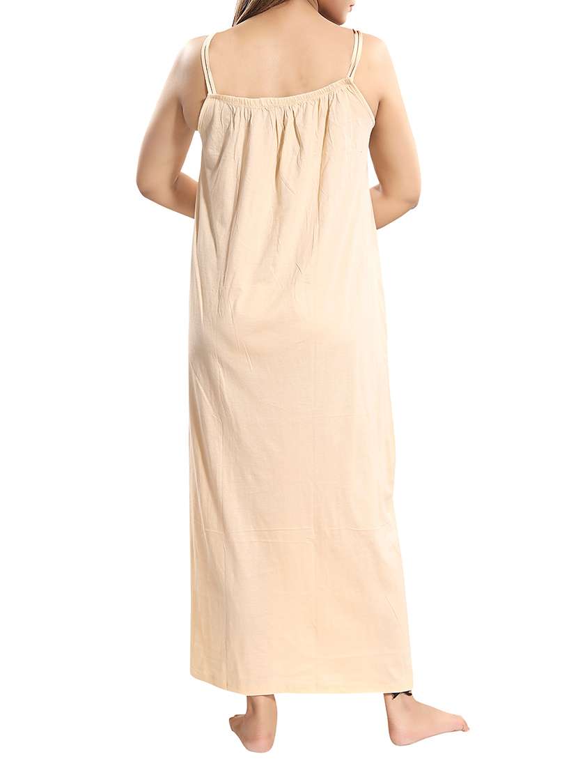 cami neck solid lace detail nighty - 15577540 -  Standard Image - 2