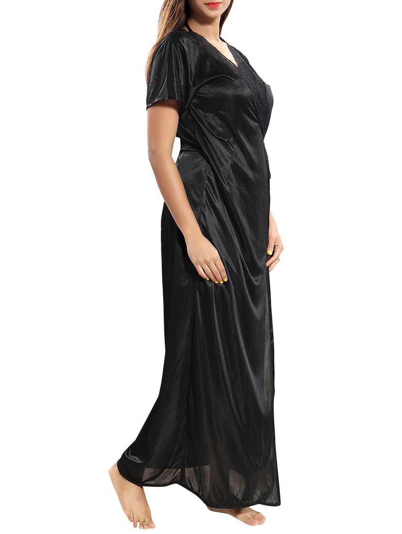 lace detail sleeprobe and nighty set - 15577637 -  Standard Image - 2