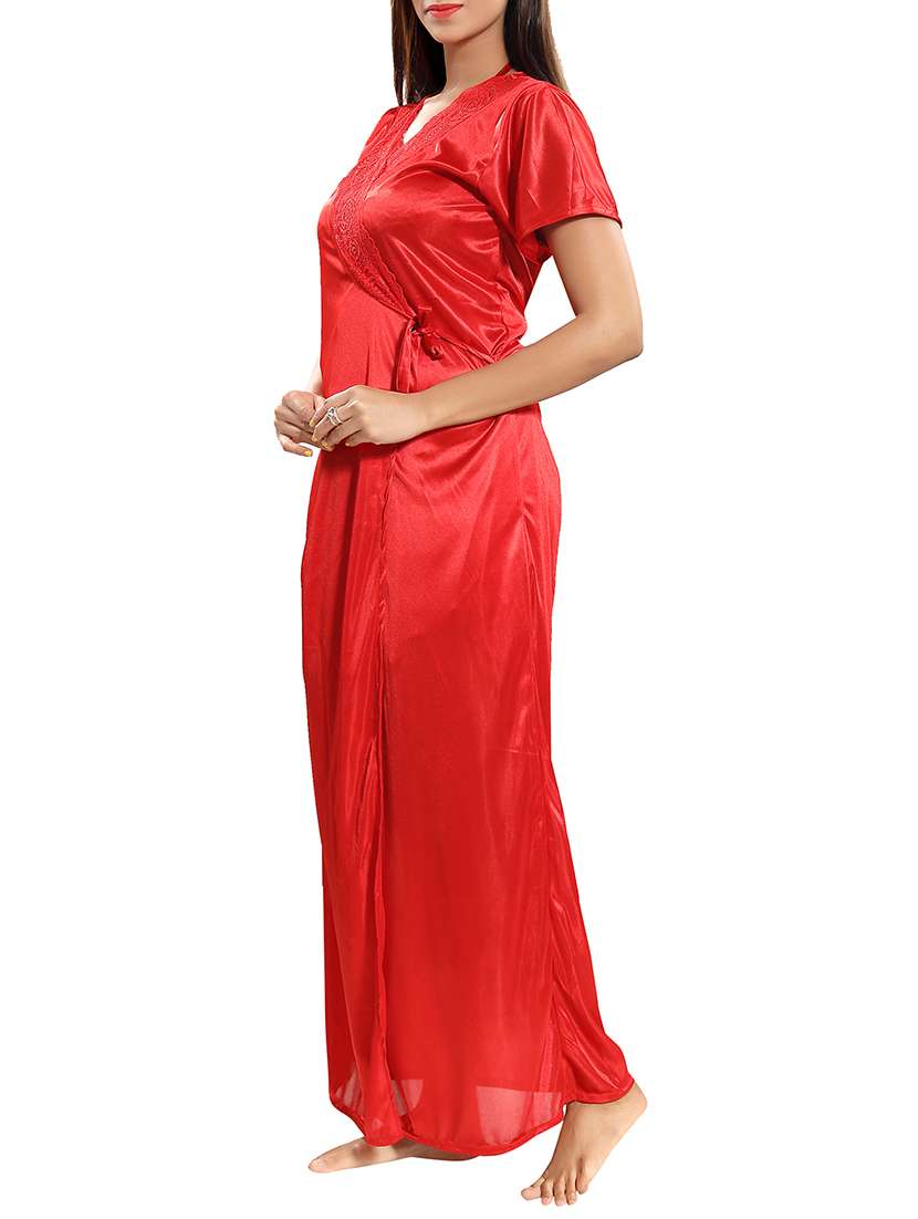 lace detail sleeprobe and nighty set - 15577640 -  Standard Image - 2