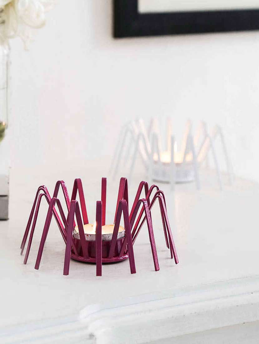 crab tea light cum candle holder - set of 2