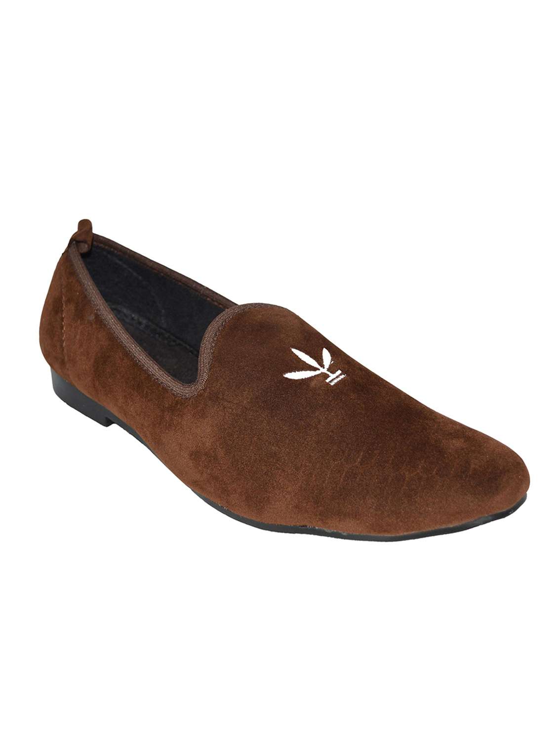 brown velvet casual slip ons