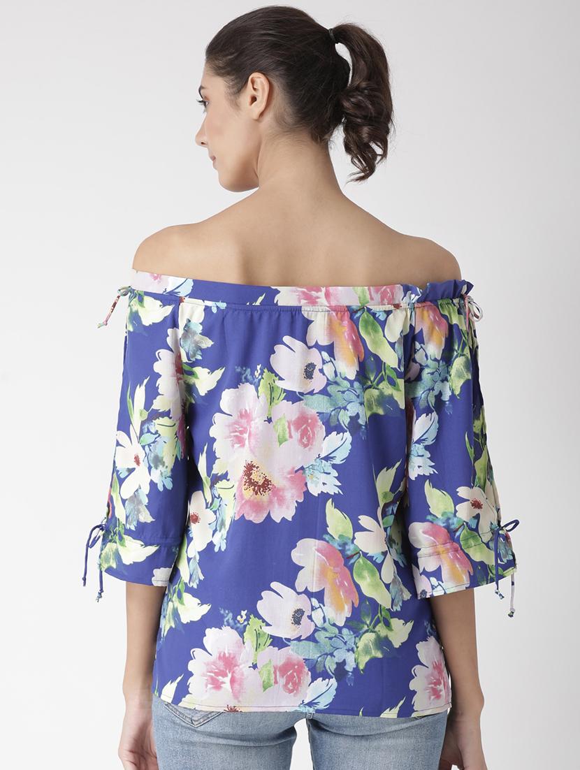 off shoulder floral top - 15581389 - Standard Image - 2