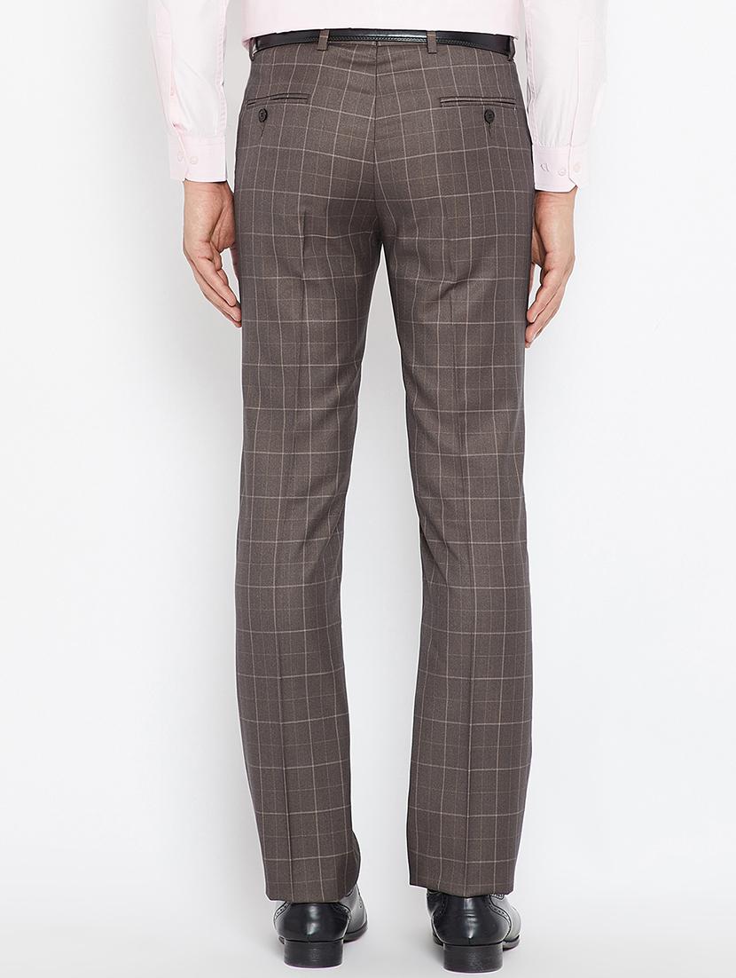 brown polyester blend flat front formal trouser - 15583051 - Standard Image - 2