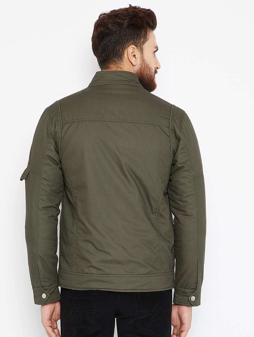 green solid casual jacket - 15583065 -  Standard Image - 2