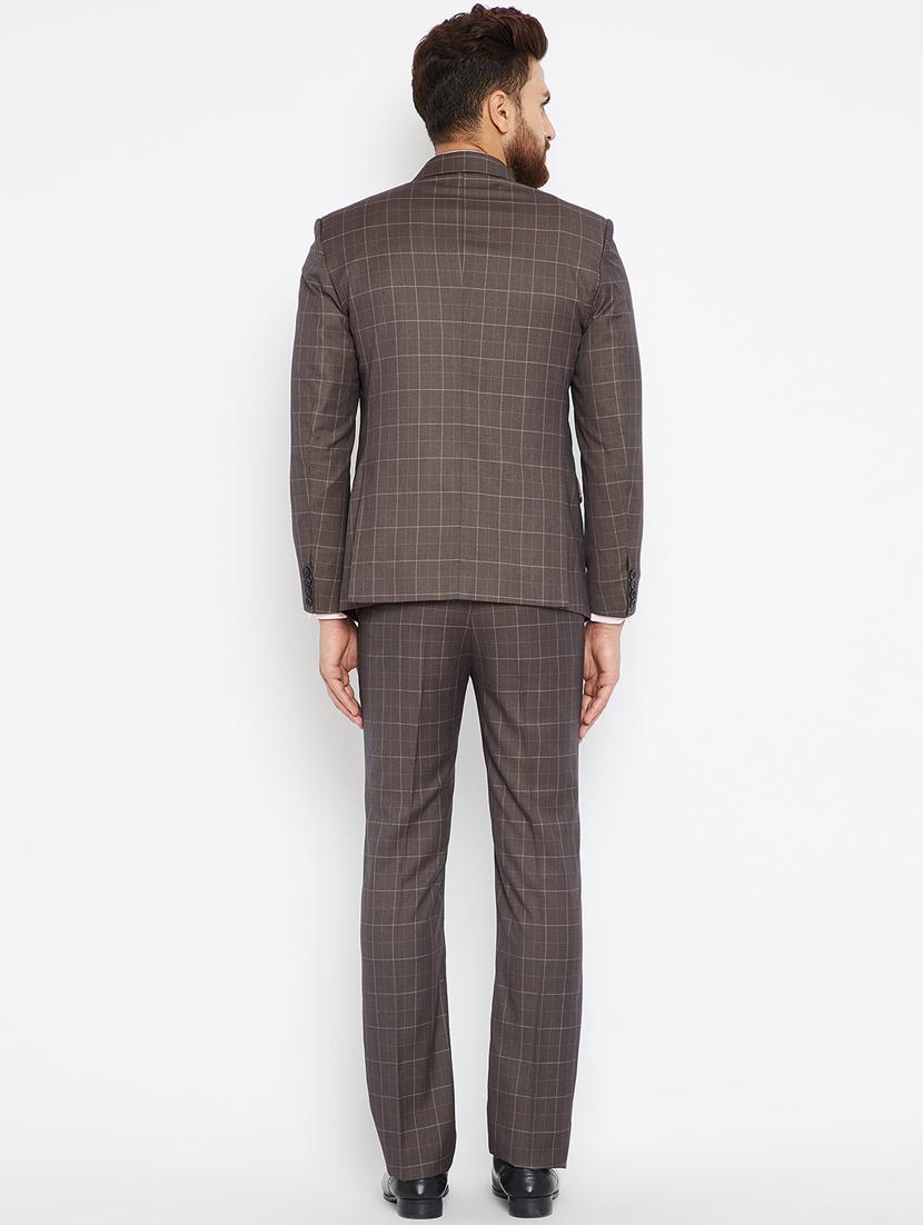 brown polyester single breasted suit - 15583081 - Standard Image - 2