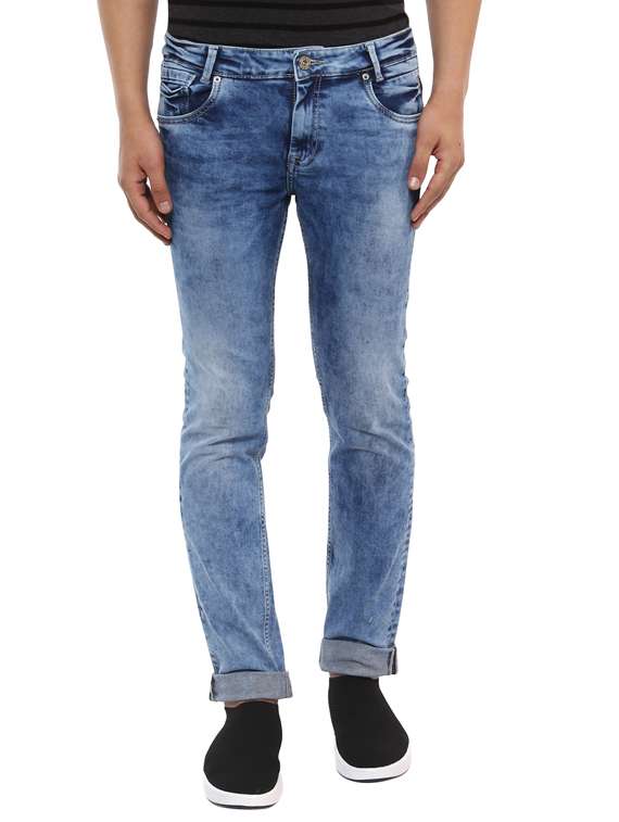 blue heavy washed jeans