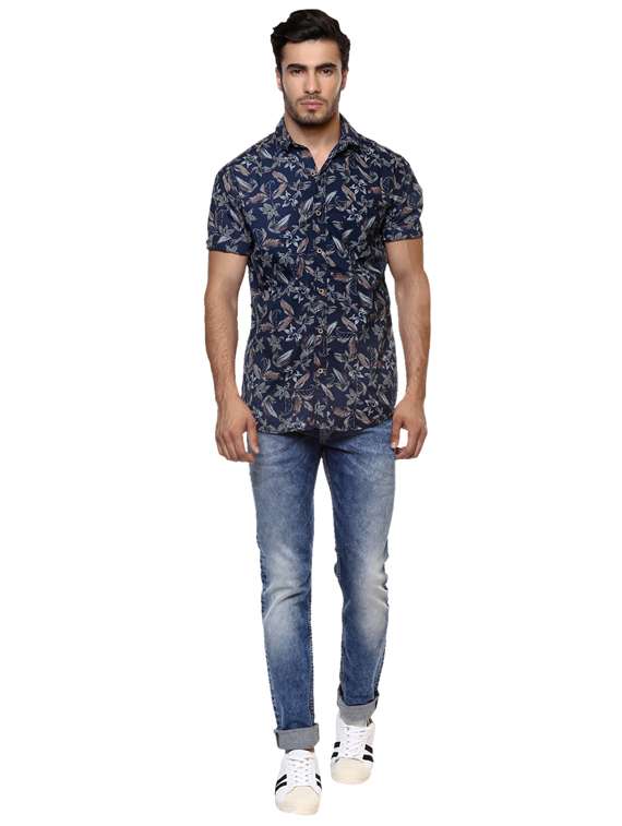 Blue  Heavy Washed Jeans