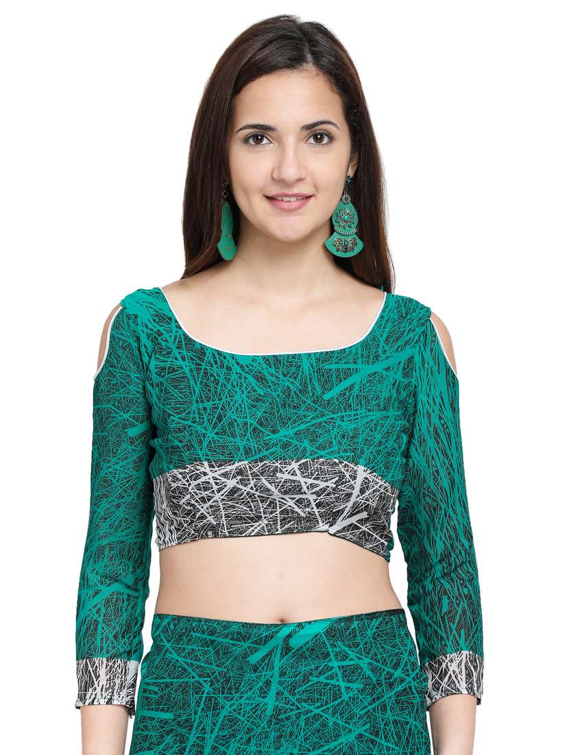 abstract printed saree with blouse - 15589442 -  Standard Image - 2