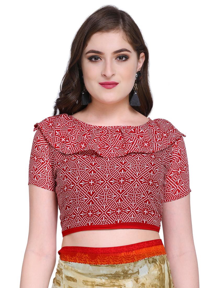 floral printed saree with blouse - 15589465 - Standard Image - 2