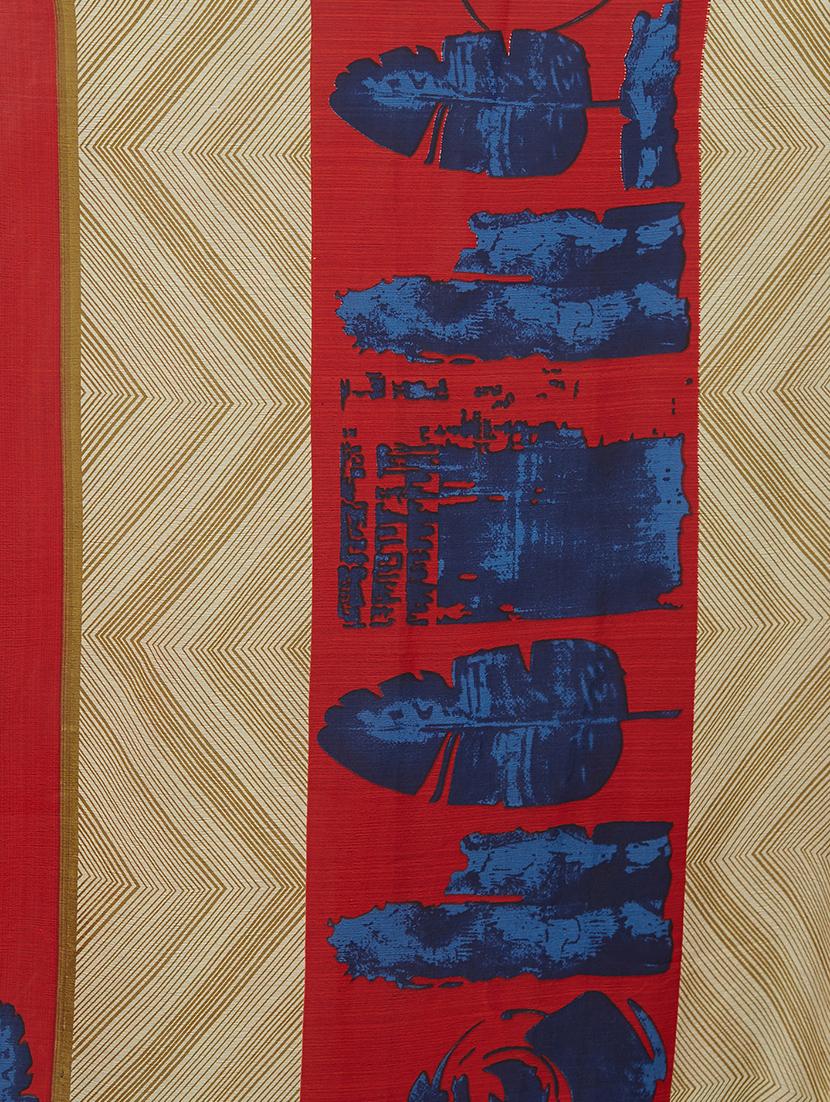 contrast bordered saree with blouse - 15589467 - Standard Image - 2