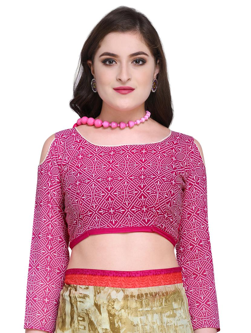 floral printed saree with blouse - 15589468 - Standard Image - 2
