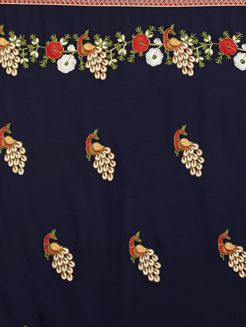 conversational embroidered saree with blouse - 15589469 - Standard Image - 2