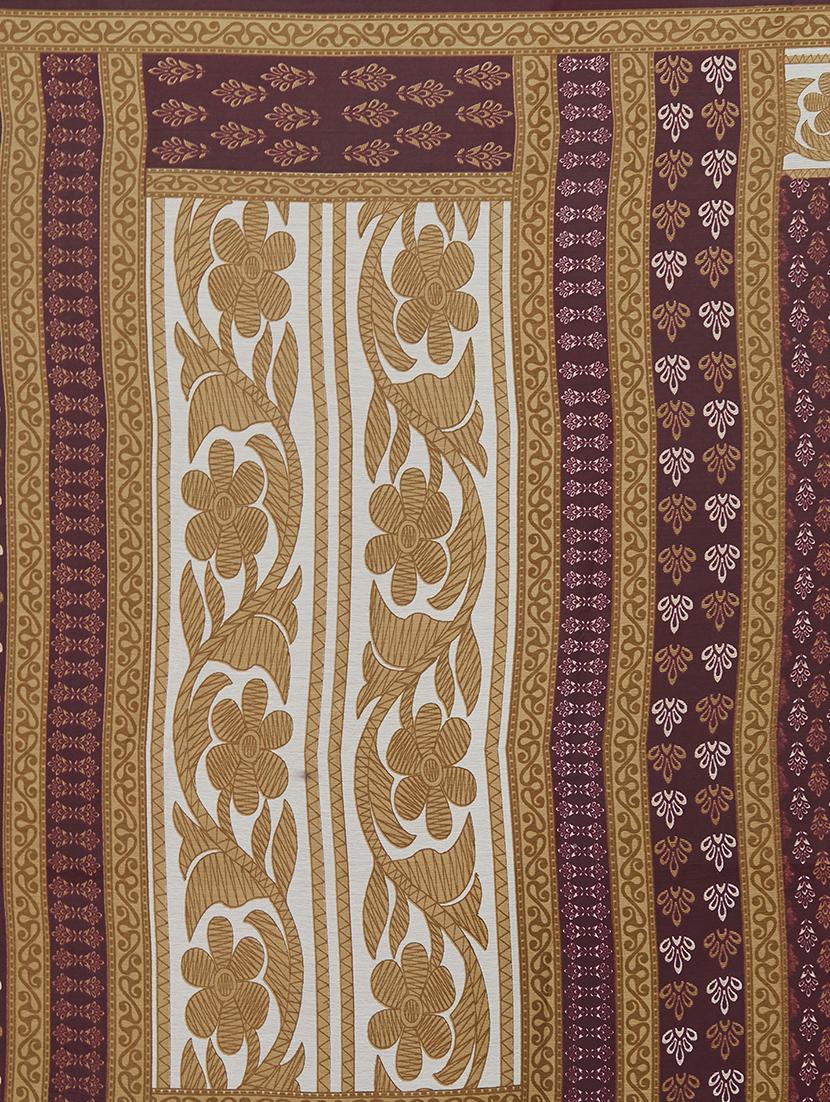 contrast bordered printed saree with blouse - 15589473 - Standard Image - 2