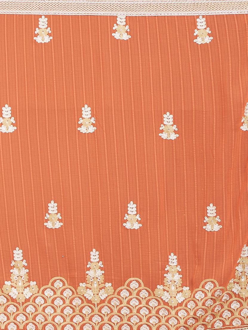 floral embroidered saree with blouse - 15589475 - Standard Image - 2