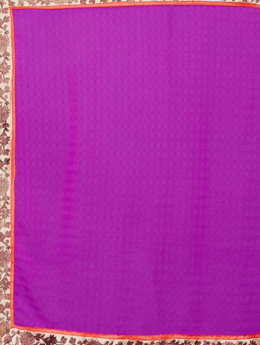 floral lace bordered saree with blouse - 15589491 - Standard Image - 2