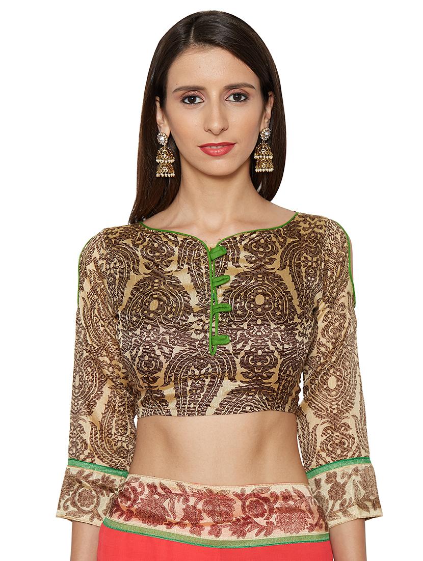 floral lace bordered saree with blouse - 15589499 - Standard Image - 2