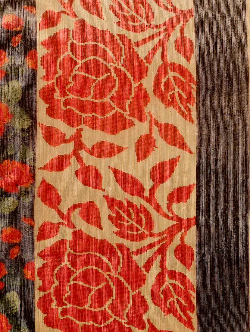 floral bordered saree with blouse - 15589524 - Standard Image - 2