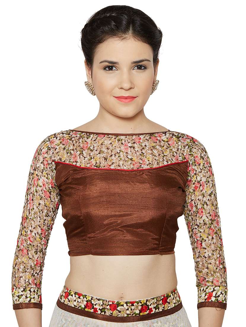 ditsy floral half and half saree with blouse - 15589536 -  Standard Image - 2