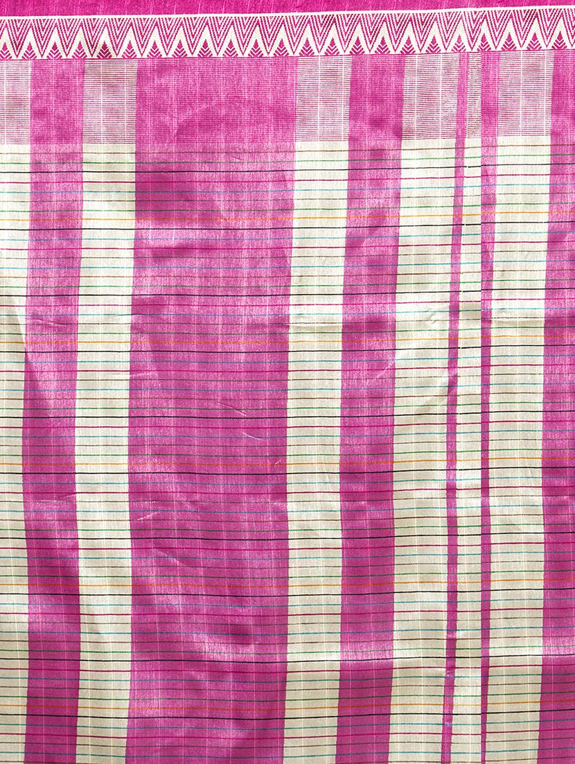 stripes printed saree with blouse - 15589605 - Standard Image - 2