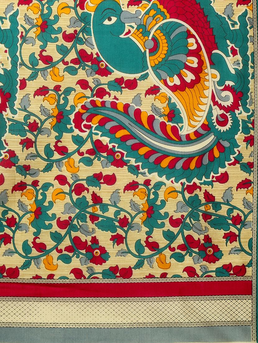 contrast bordered saree with blouse - 15589674 - Standard Image - 2